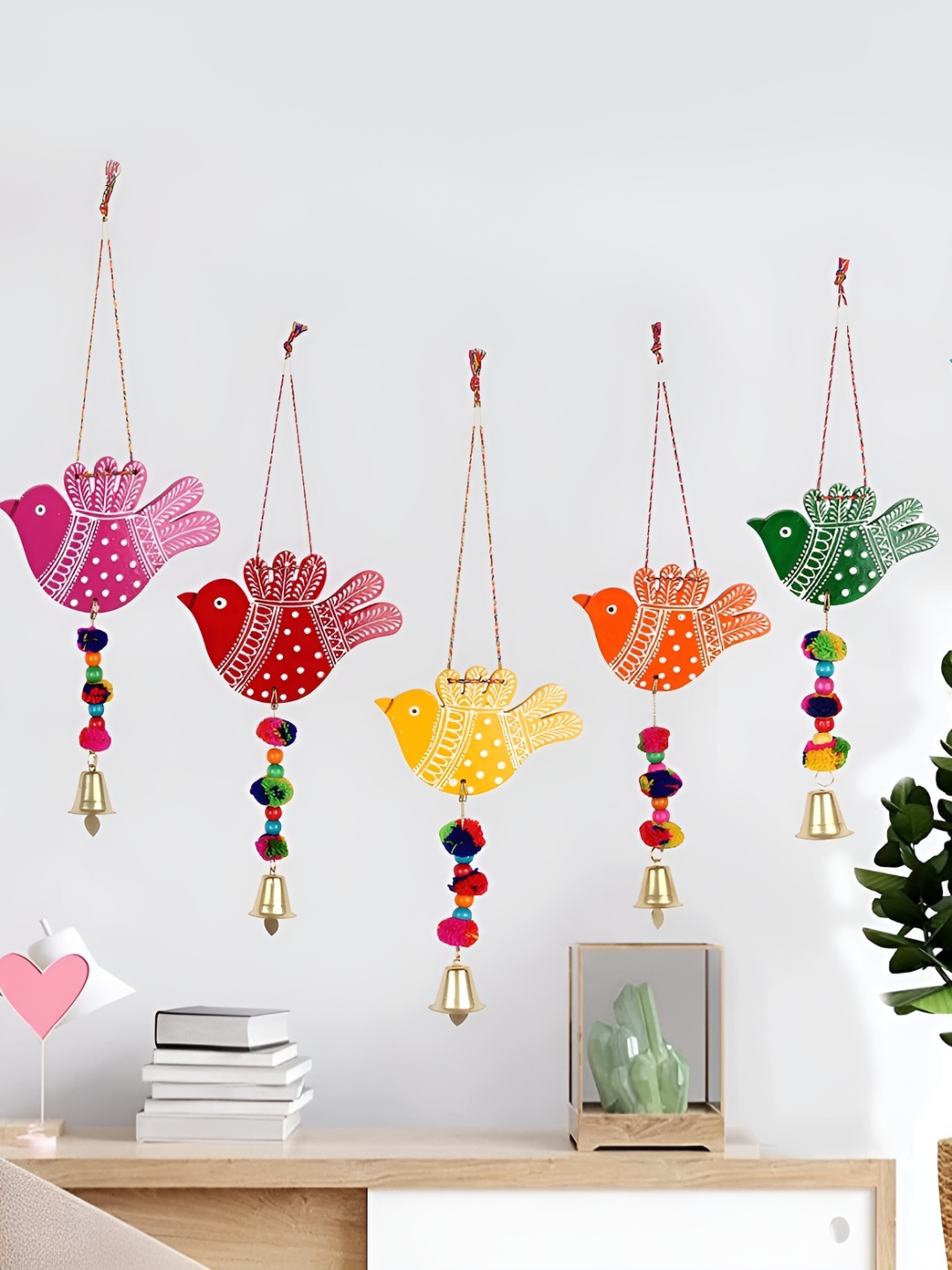 

Sohibe Red & Green 6 Pcs Printed Wall Hanging
