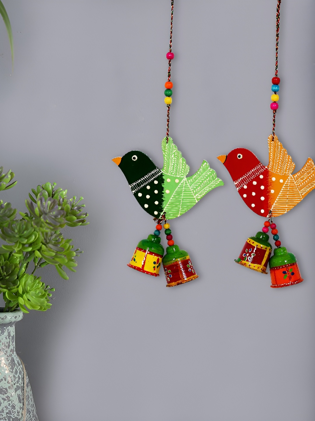 

Sohibe Red & Green 2 Pcs Printed Wall Hanging
