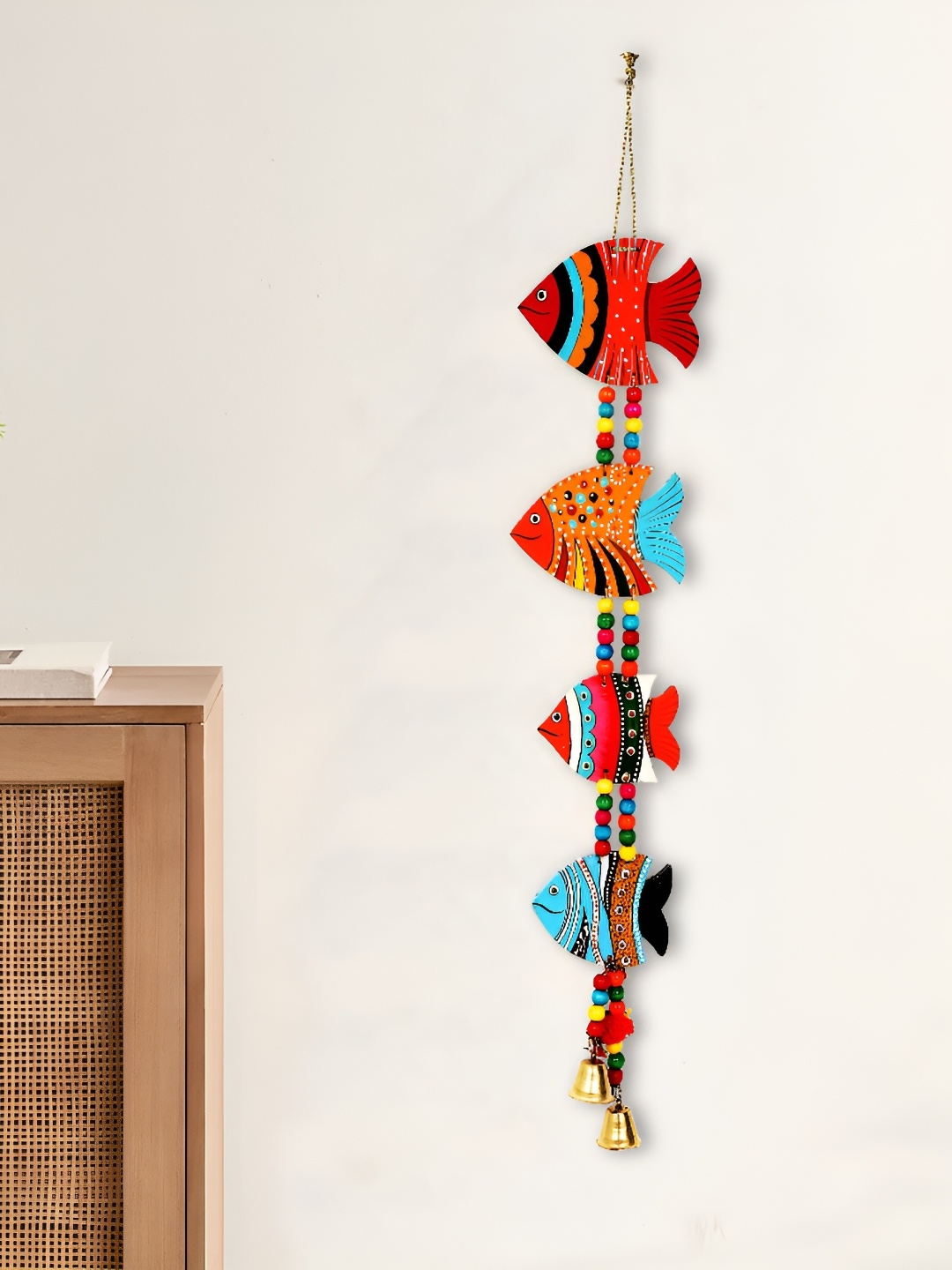 

Sohibe Blue Textured Wooden Wall Hangings, Red
