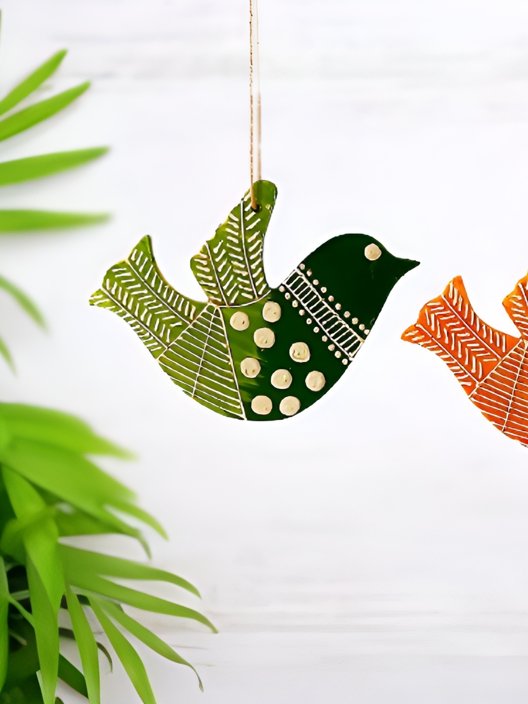 

Sohibe Orange-Coloured 2 Pcs Textured Wooden Wall Hangings