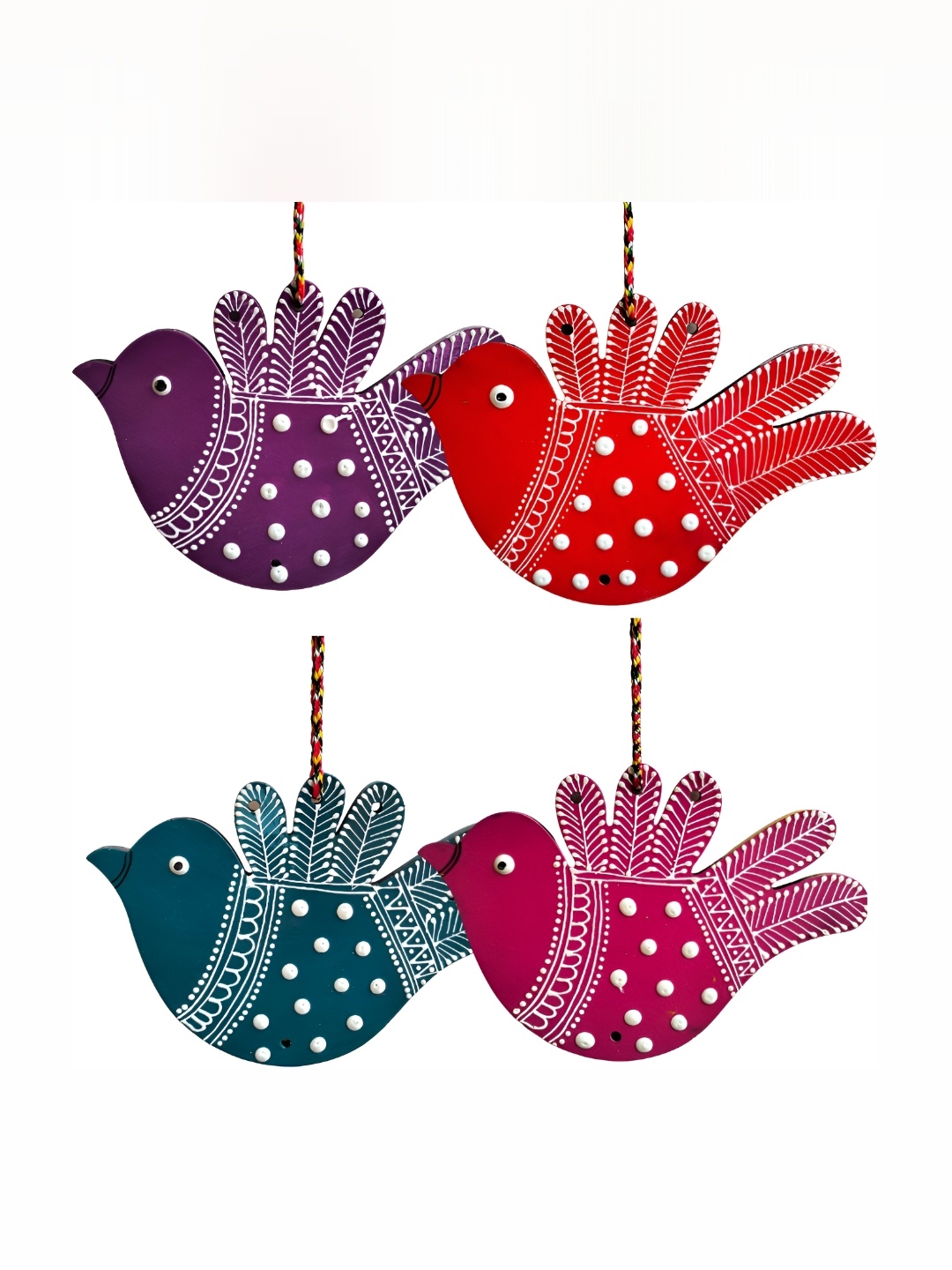 

Sohibe Set Of 4 Red & Pink Printed Wall Hanging