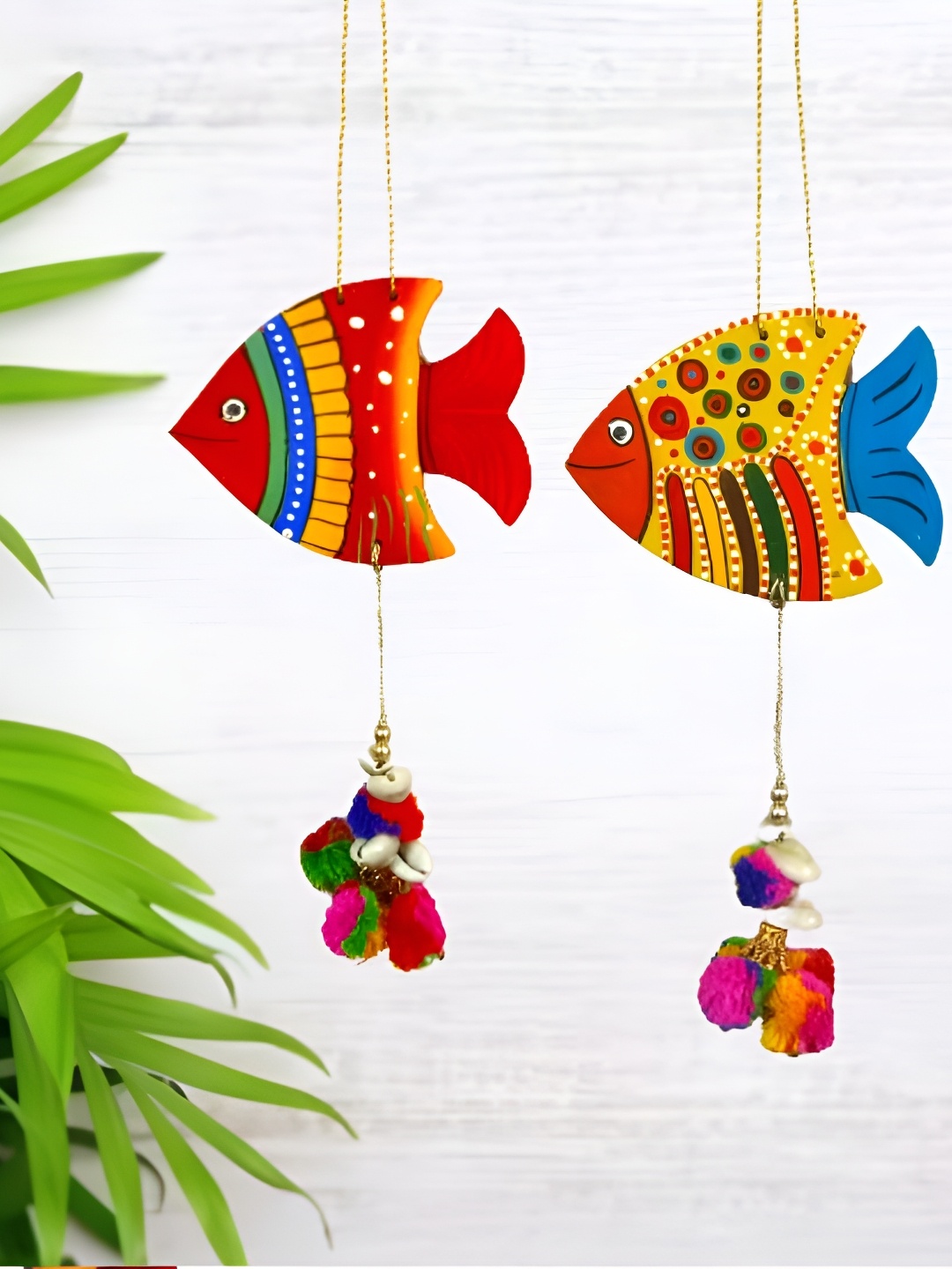 

Sohibe 2Pcs Red & Blue Printed Wall Hanging
