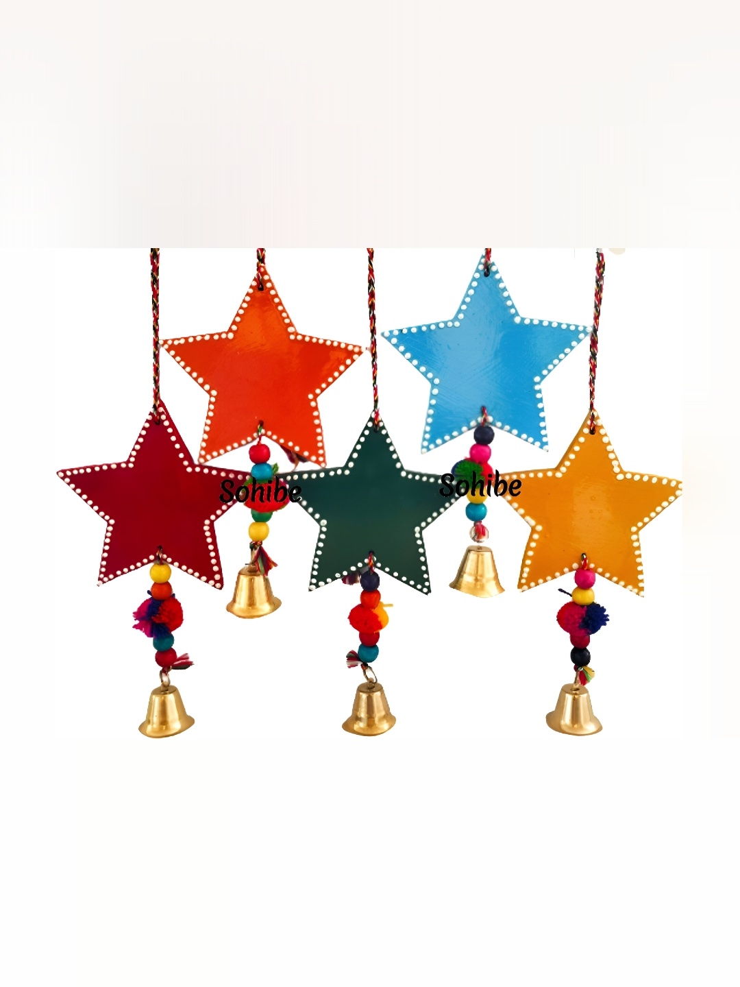 

Sohibe Red & Blue 5 Pcs Printed Wall Hanging