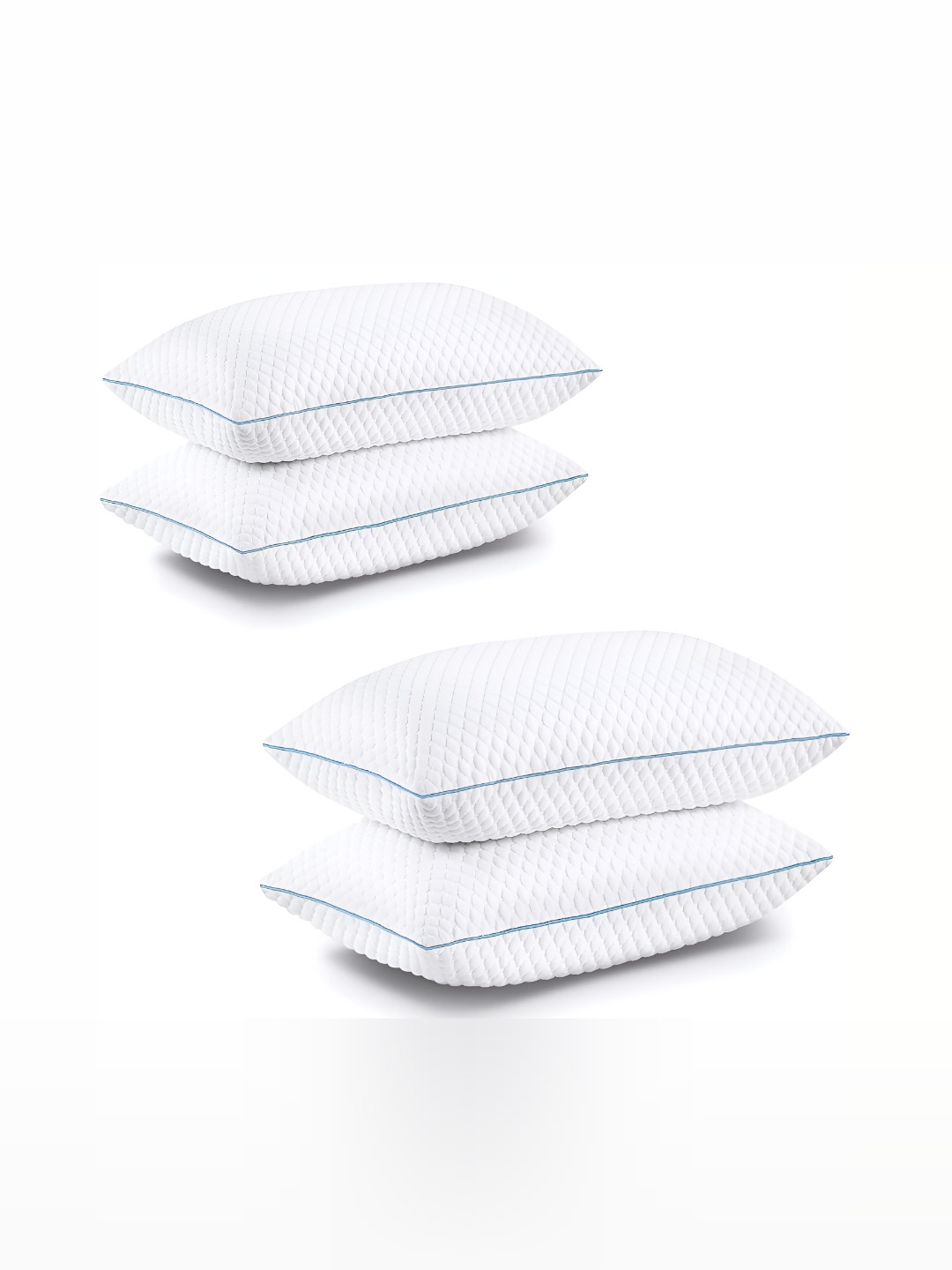 

Homerz White and Blue 4 Pieces Lightweight Sleep Pillows