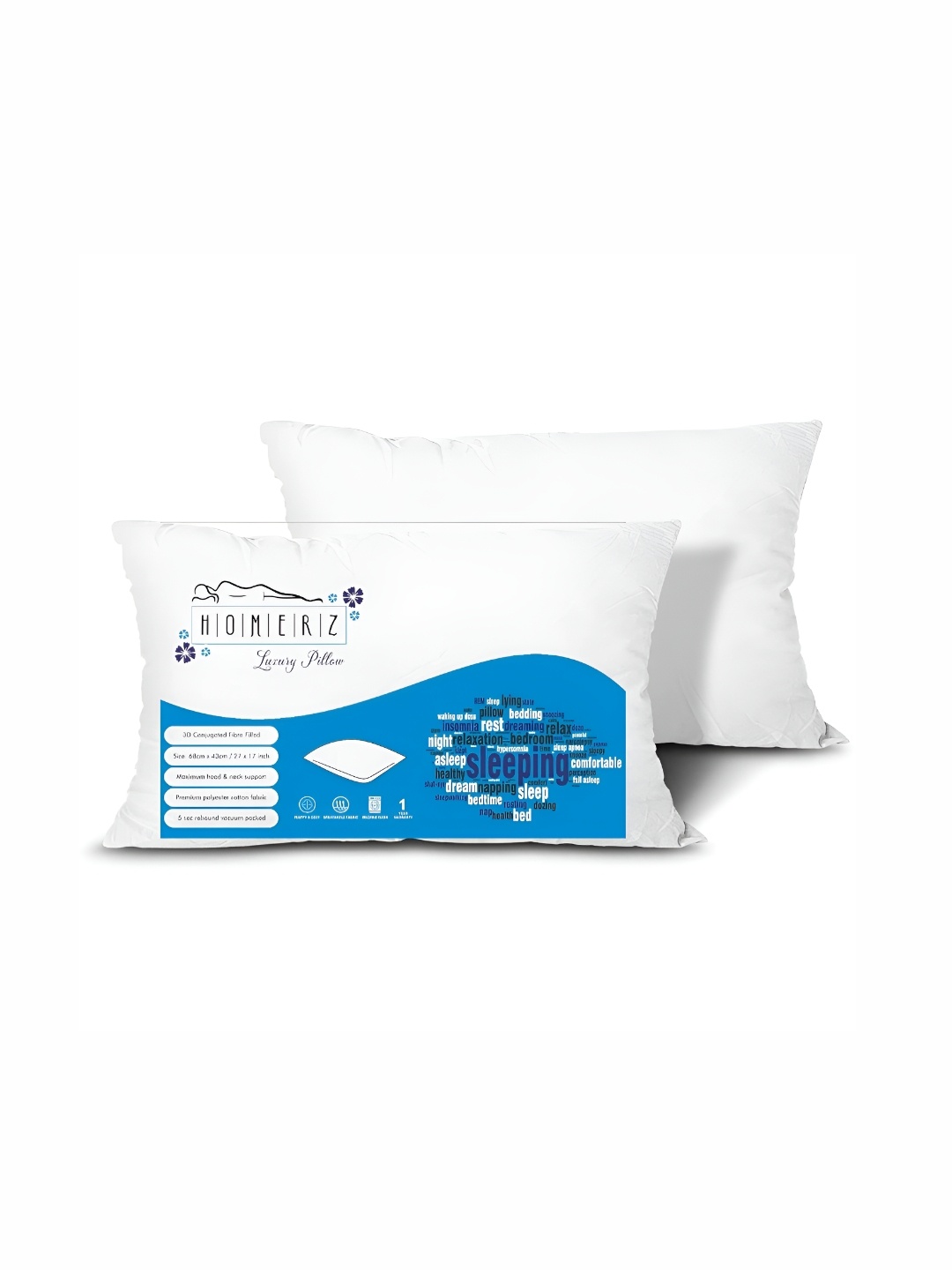 

Homerz White 2 Pieces Lightweight Sleep Pillows