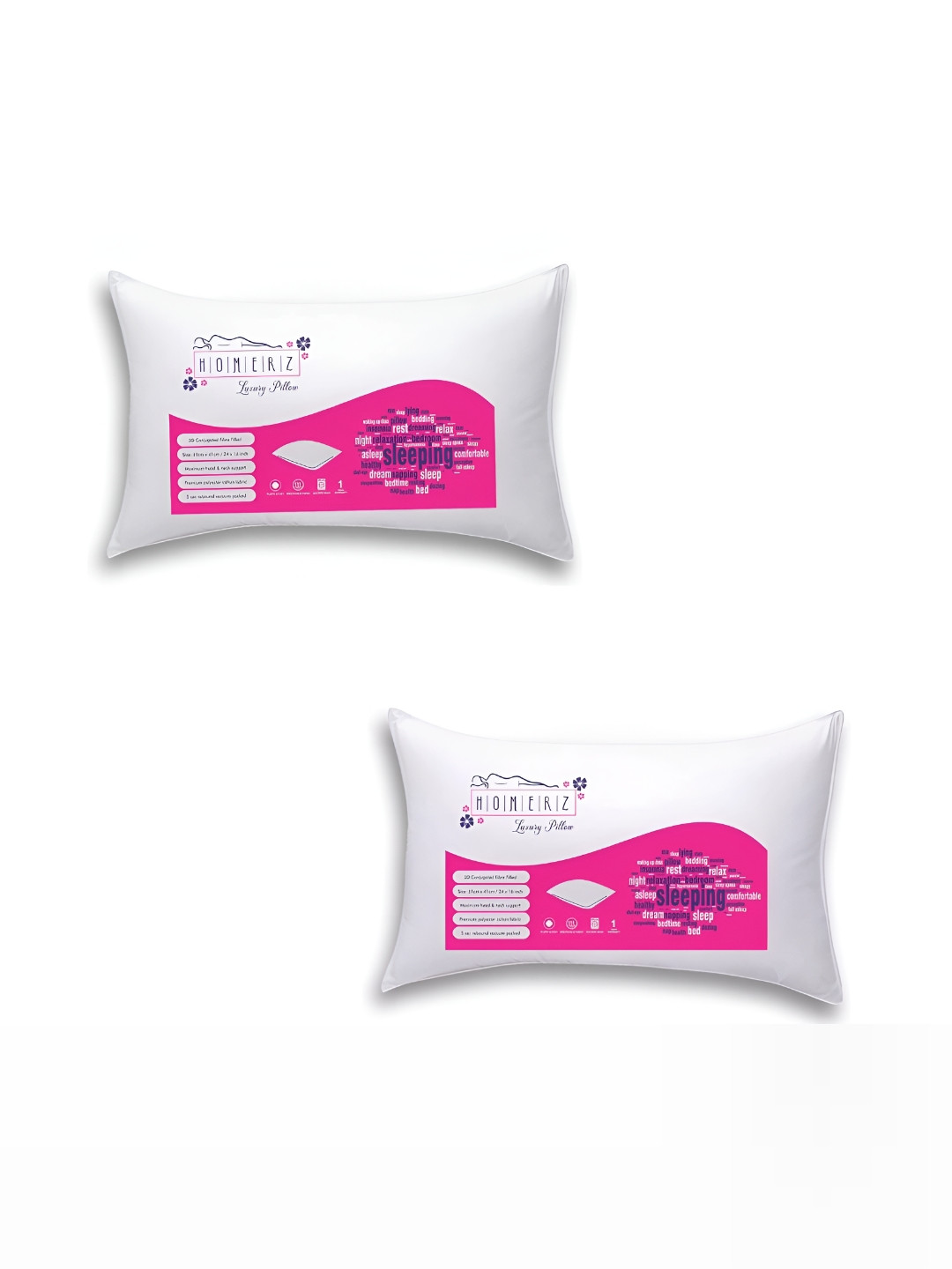 

Homerz White Set of 2 Polycotton Lightweight Sleep Pillow