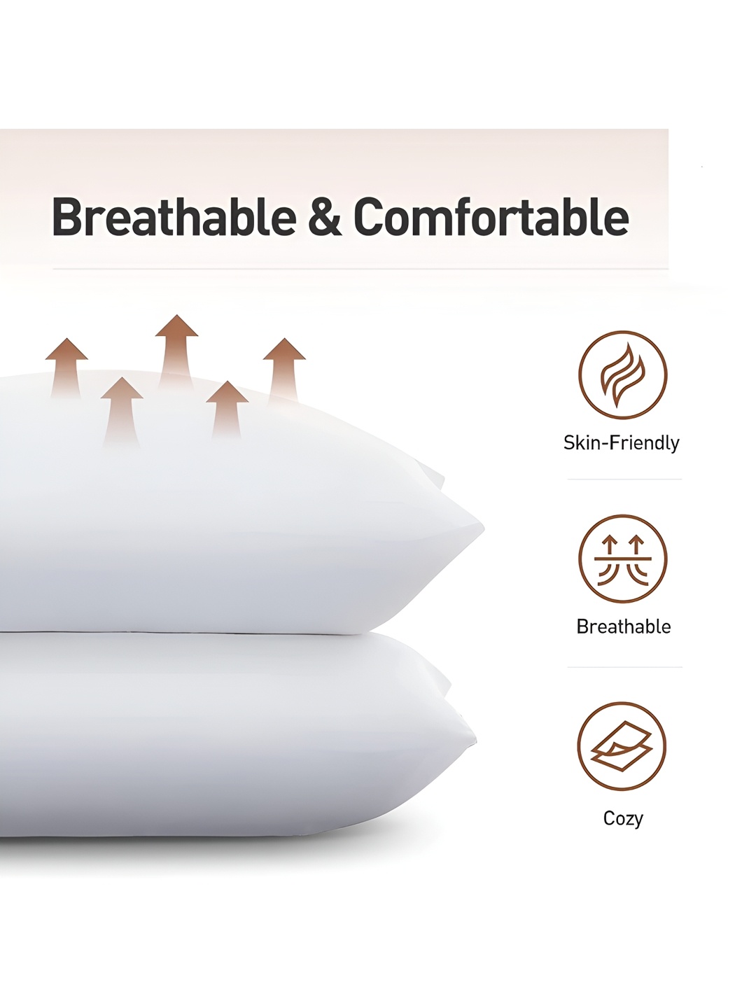 

Homerz White Set of 2 Polycotton Lightweight Sleep Pillow