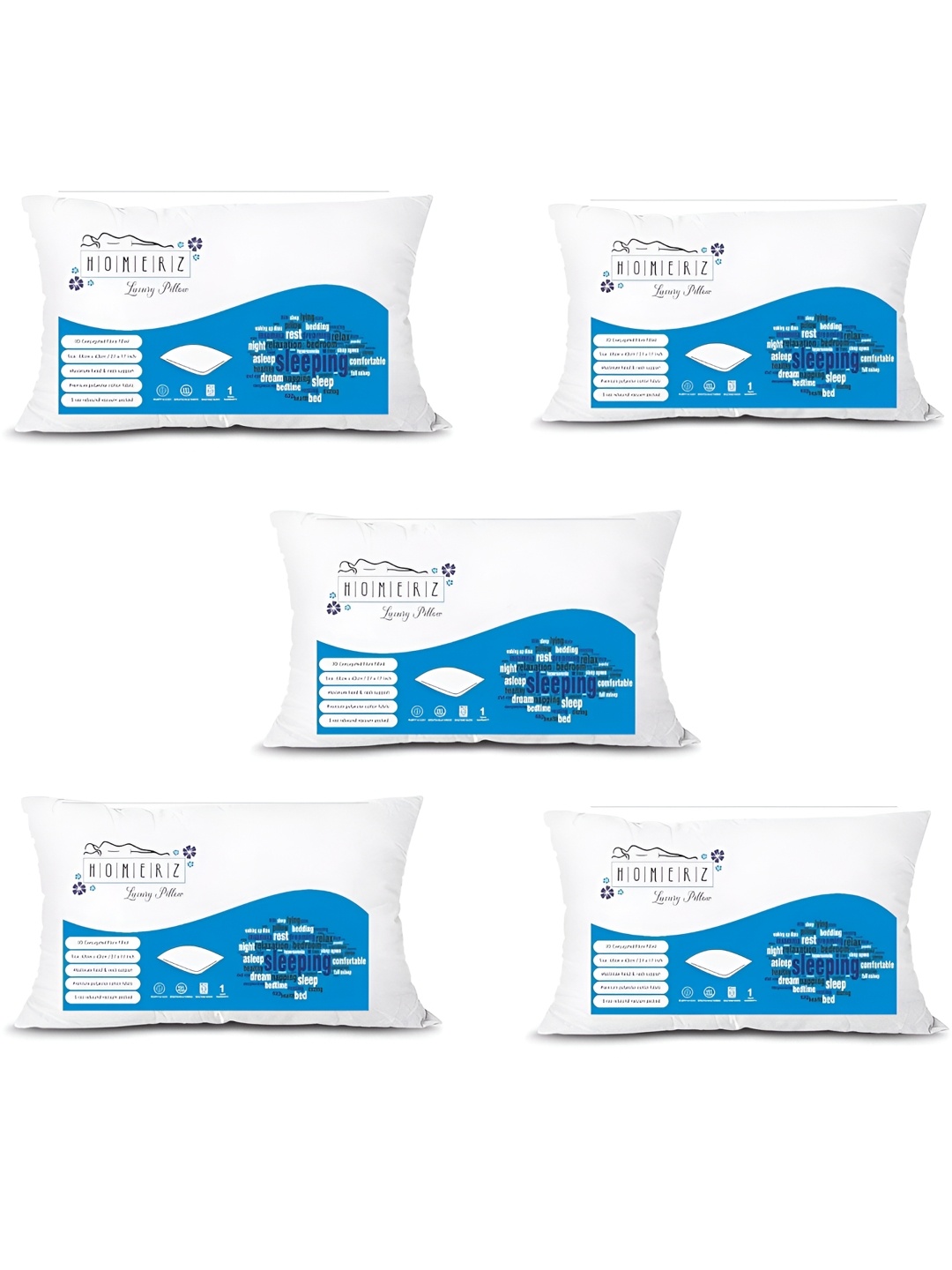 

Homerz White 5 Pieces Lightweight Sleep Pillow
