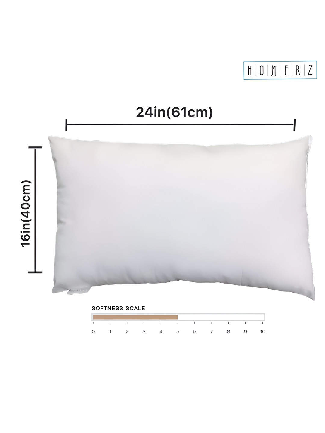 

Homerz Multicoloured Set of 4 Polycotton Lightweight Sleep Pillow, Multi