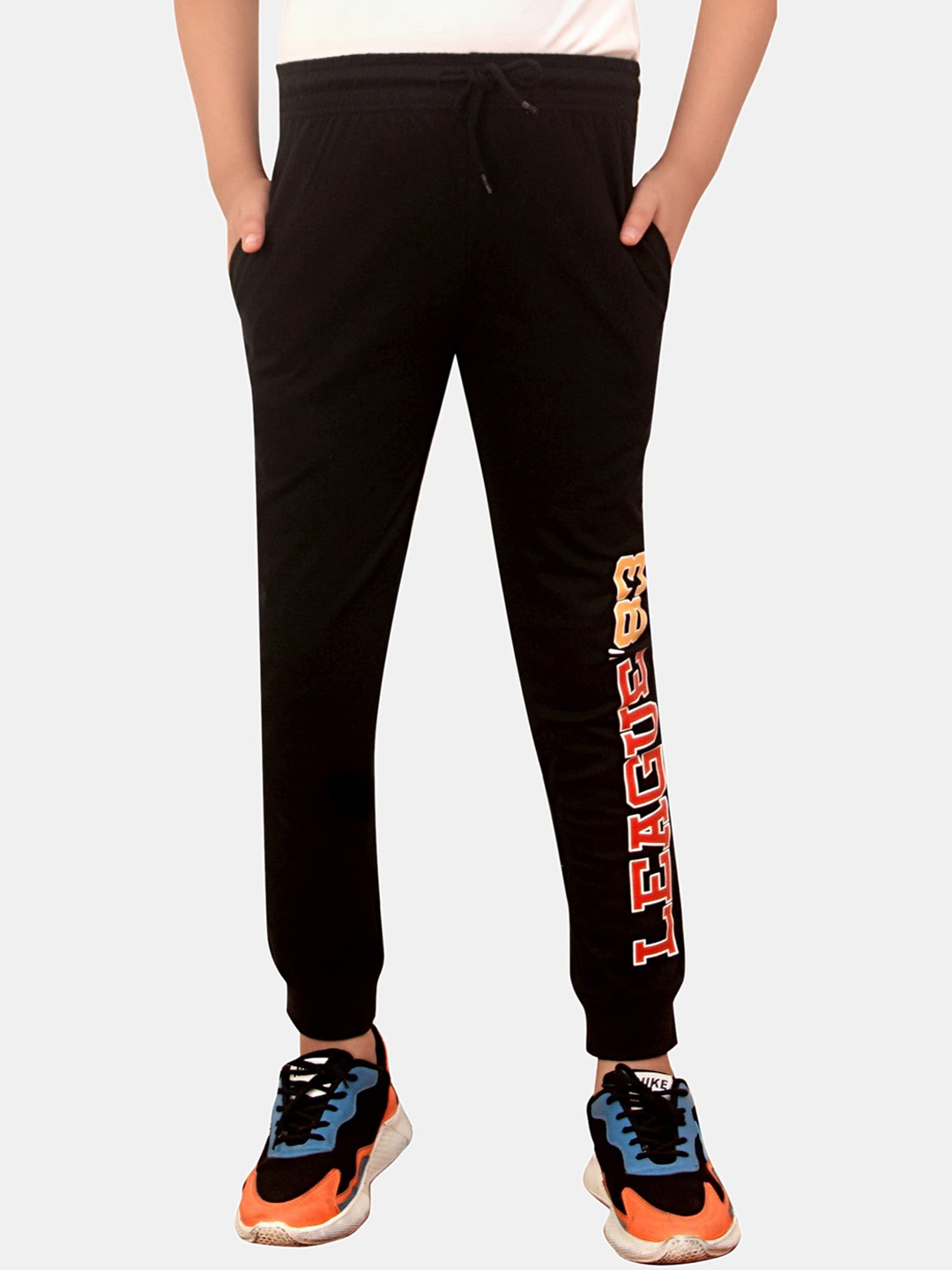 

BAESD Boys Pure Cotton Mid Rise Slim Fit Joggers, Black