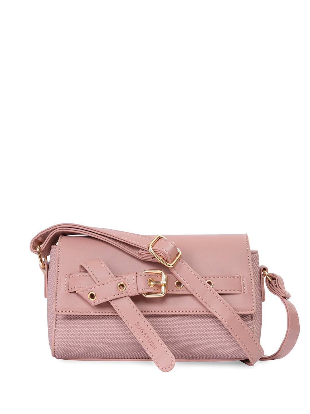 

Sugarush PU Structured Sling Bag, Pink