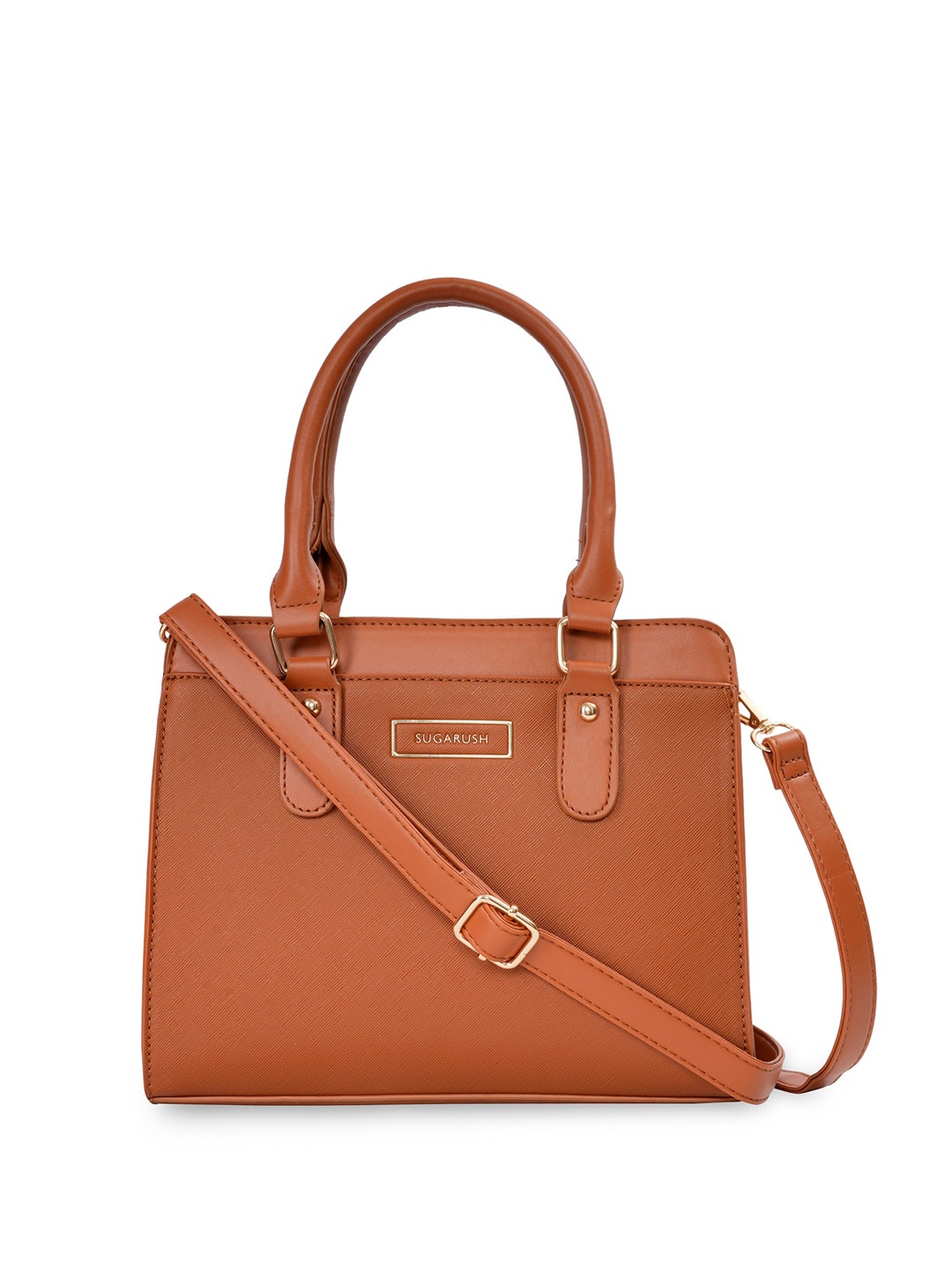 

Sugarush Solid Structured Satchel, Tan