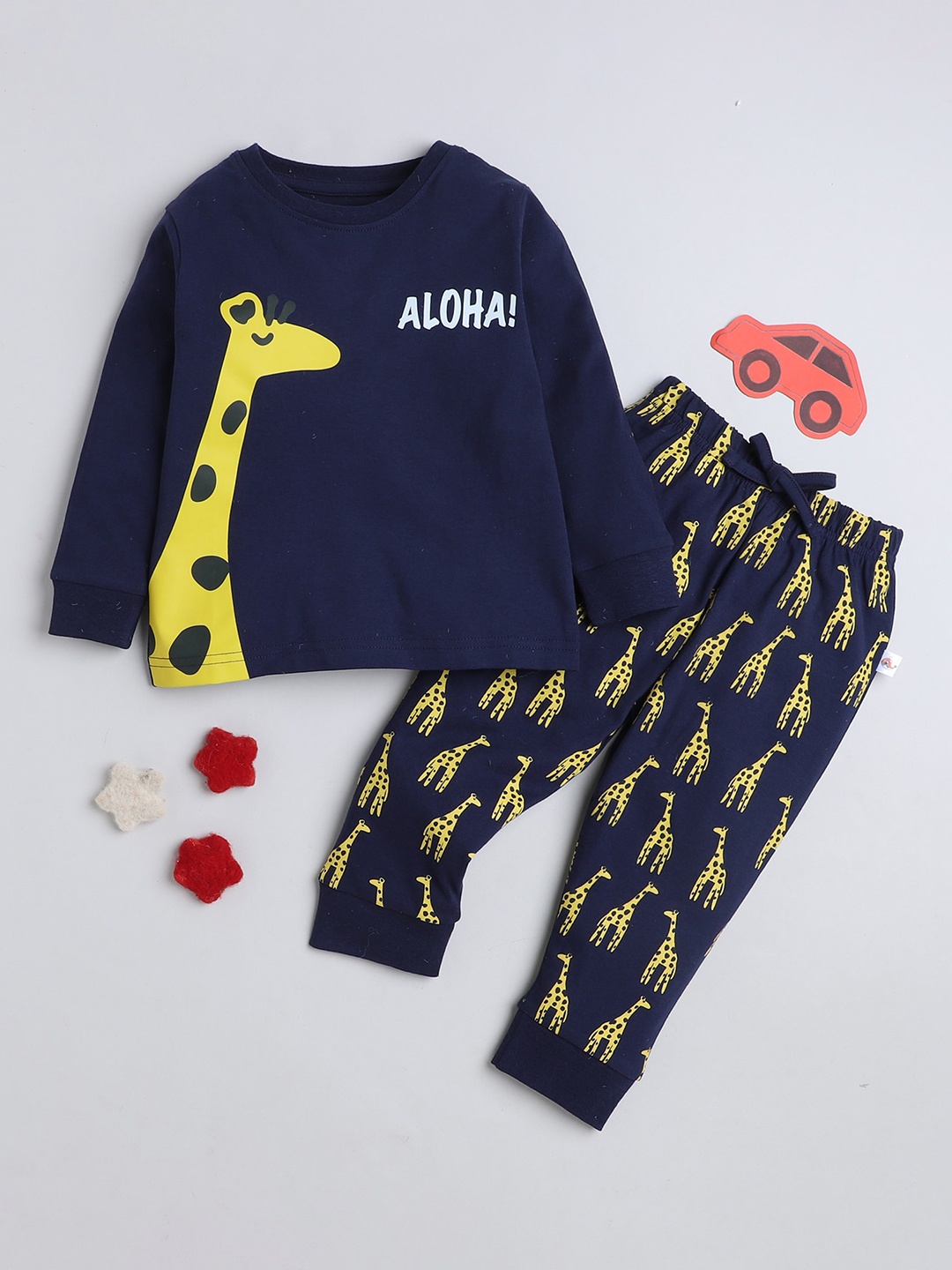 

BUMZEE Boys Printed Night suit, Navy blue
