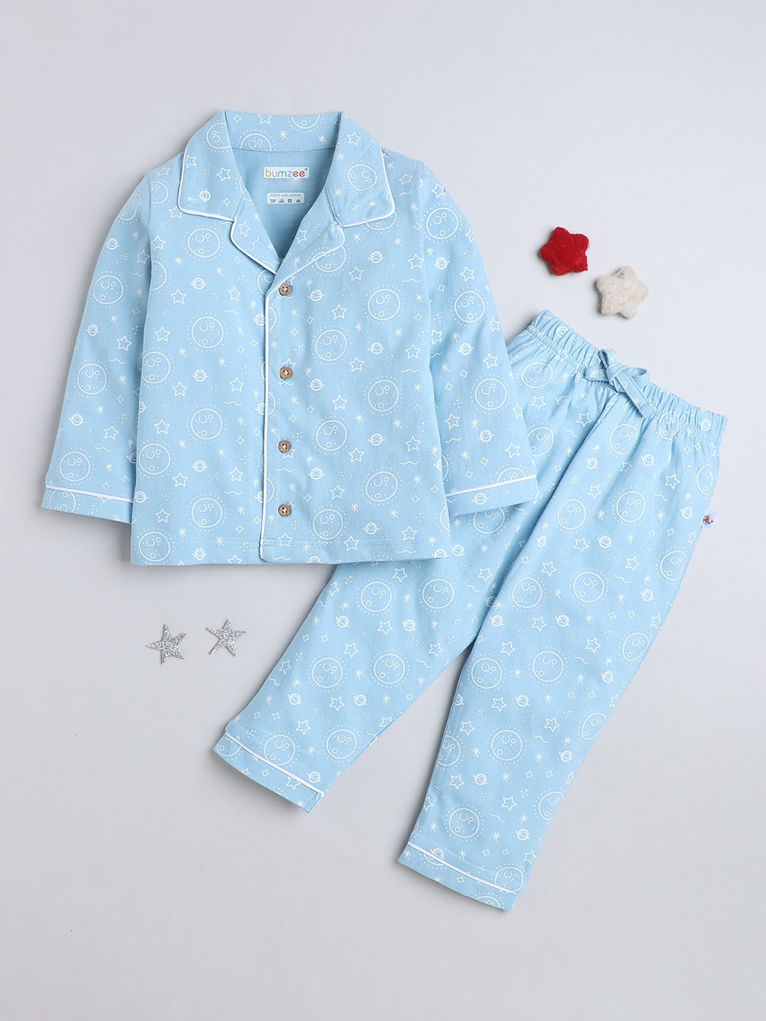 

BUMZEE Boys Printed Night suit, Blue