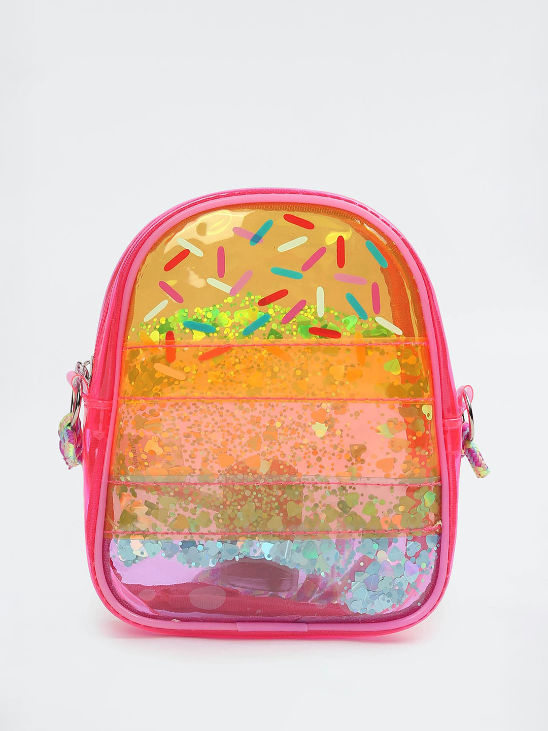 

max Printed Half Moon Sling Bag with Cut Work, Multi