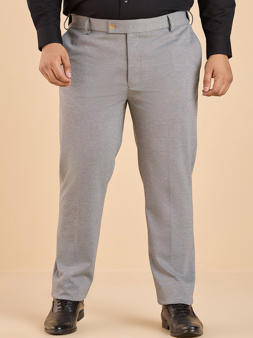 

Big Hello - The Plus Life Men Checked Trousers, Grey
