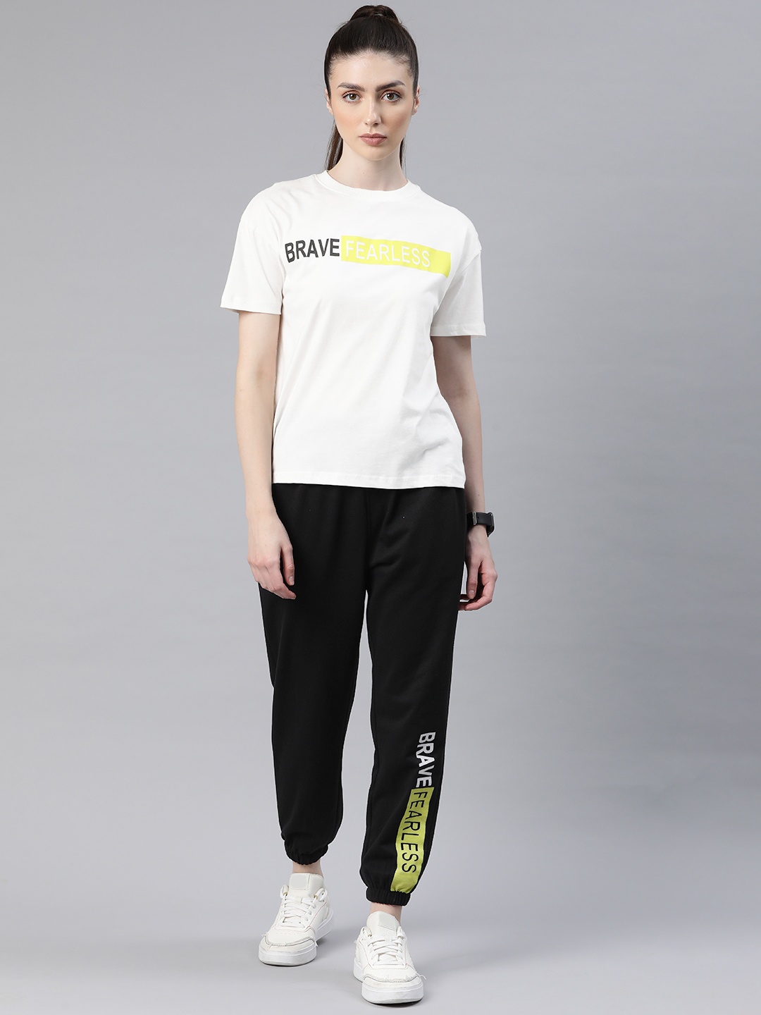 

Laabha Women Typography Printed Tracksuit, White
