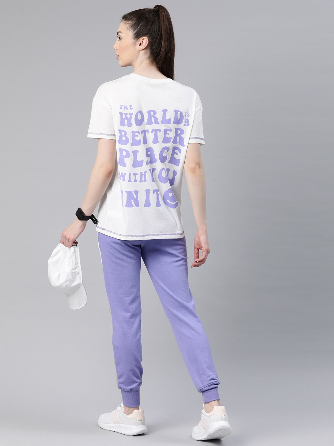 

Laabha Women Typography Printed Tracksuit, White