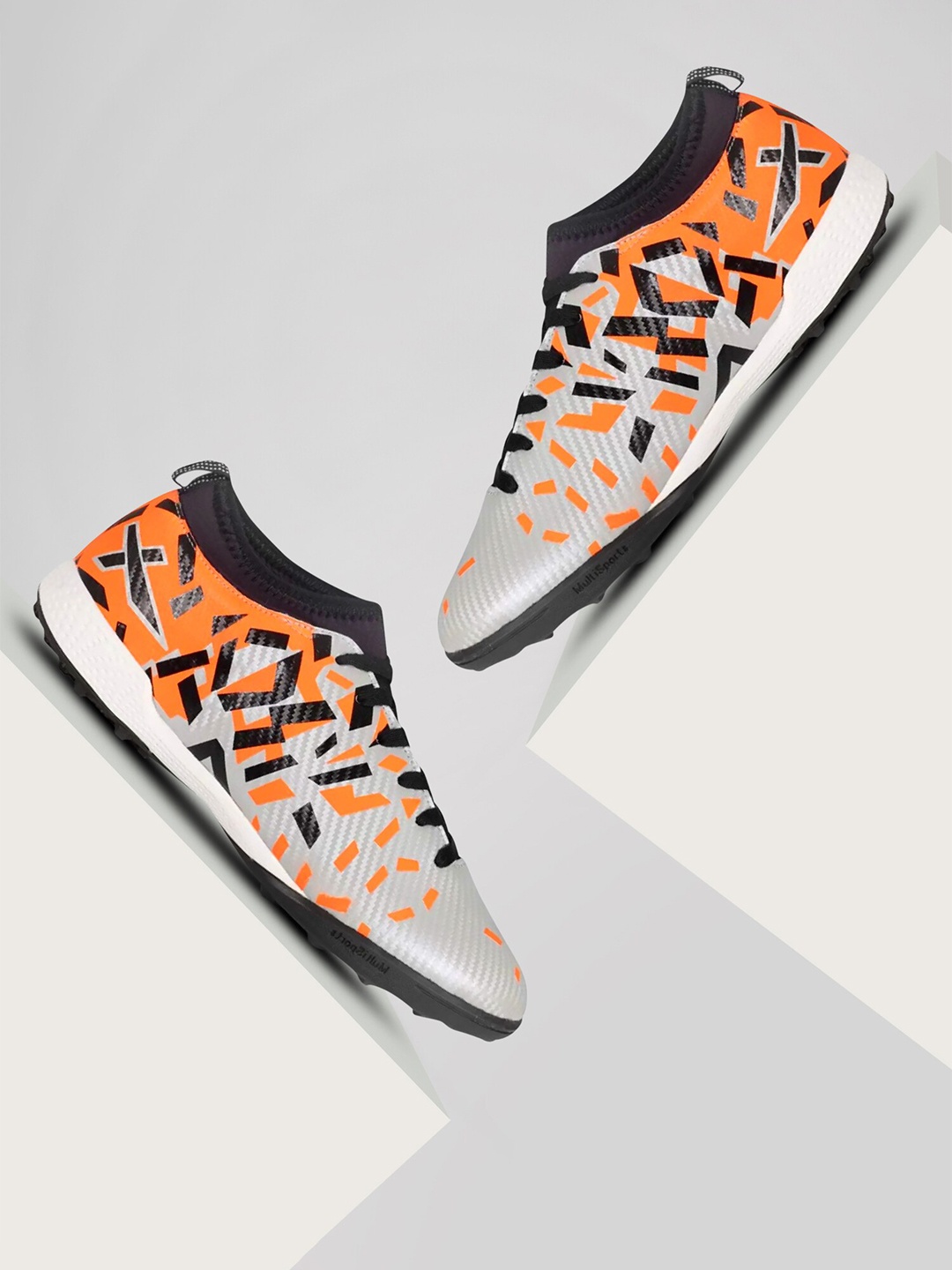 

VECTOR X Unisex Printed Football Shoes, Silver