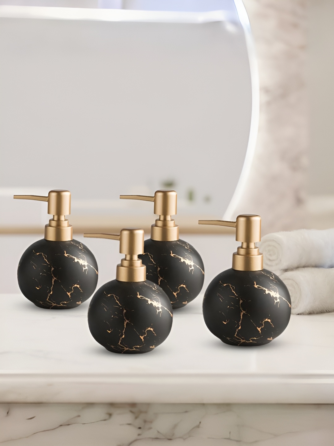 

The Better Home Black 4 Pieces Abstract Ceramic Liquid Dispenser 300 ml