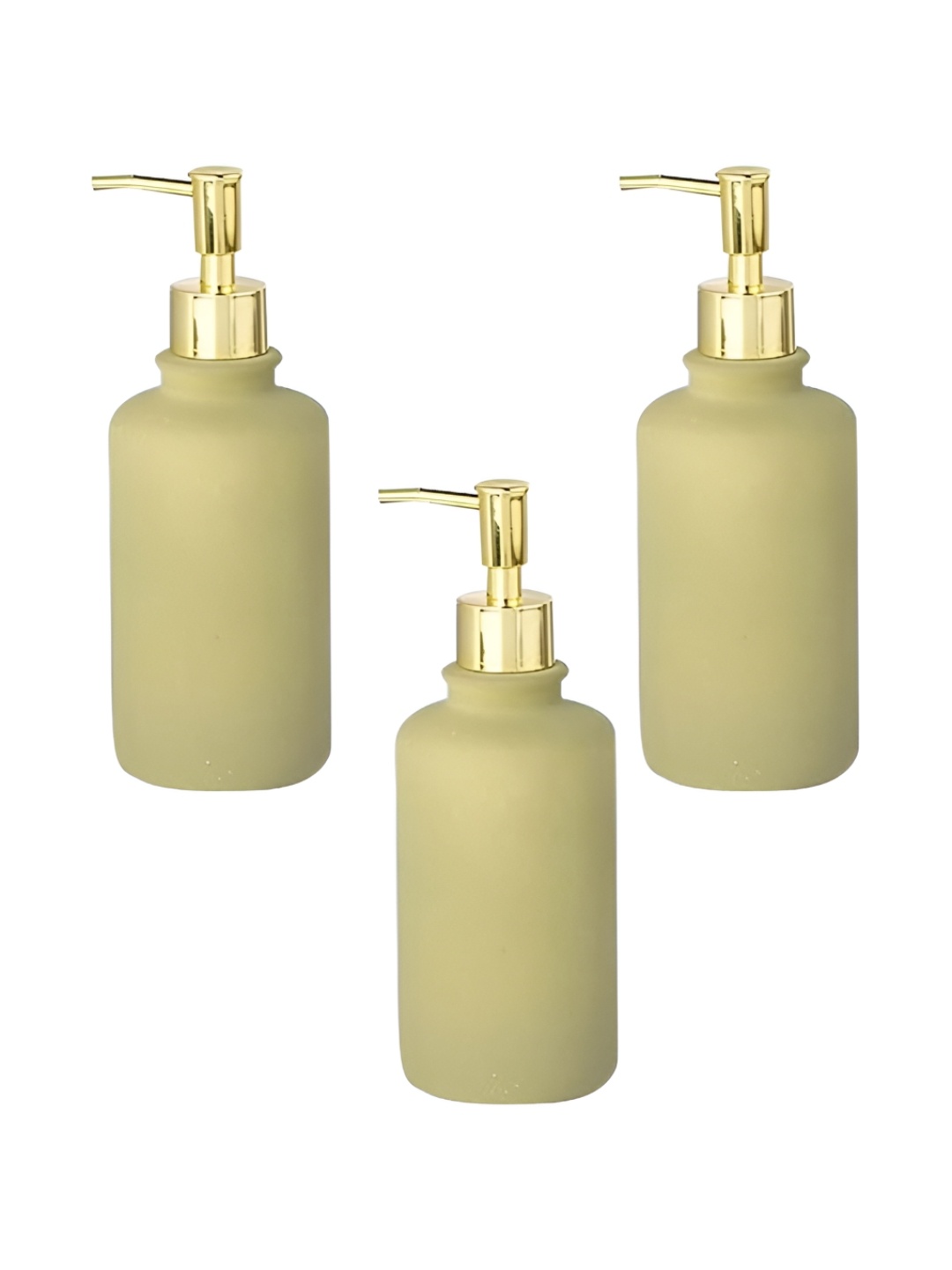 

The Better Home Beige & Gold-Toned 3Pcs Ceramic Textured Soap Dispensers 400ml Each