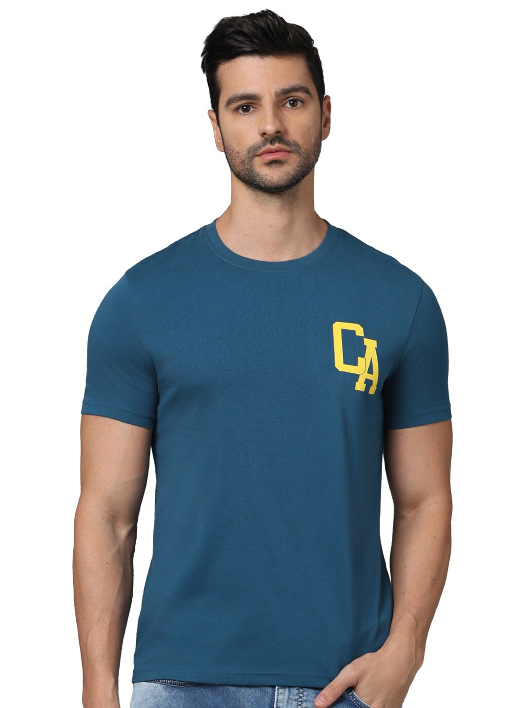 

Celio Regular Fit Cotton T-shirt, Blue