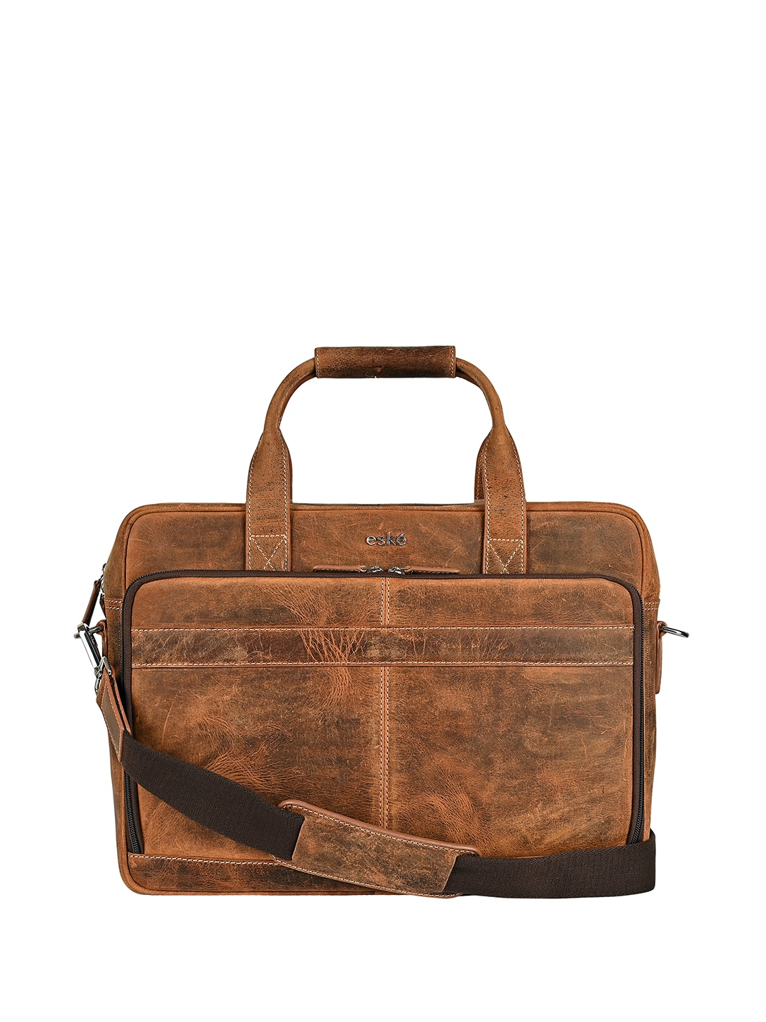 

Eske Unisex Leather Laptop Bag, Tan