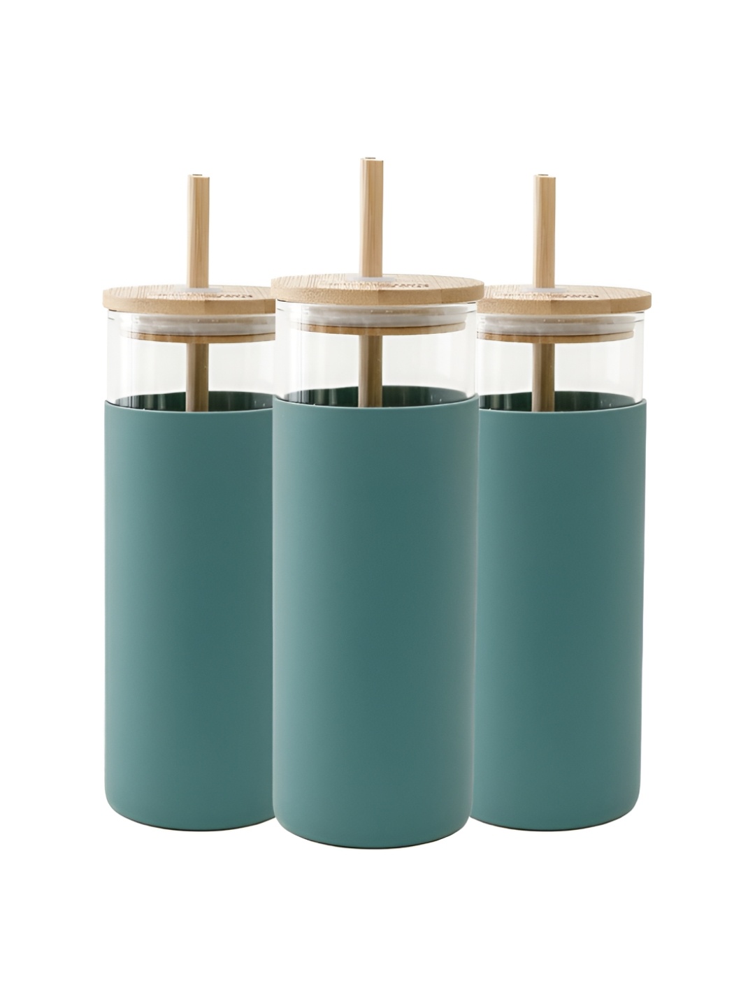 

The Better Home Green 3 Pcs Glass Cups and Mugs 450 ml