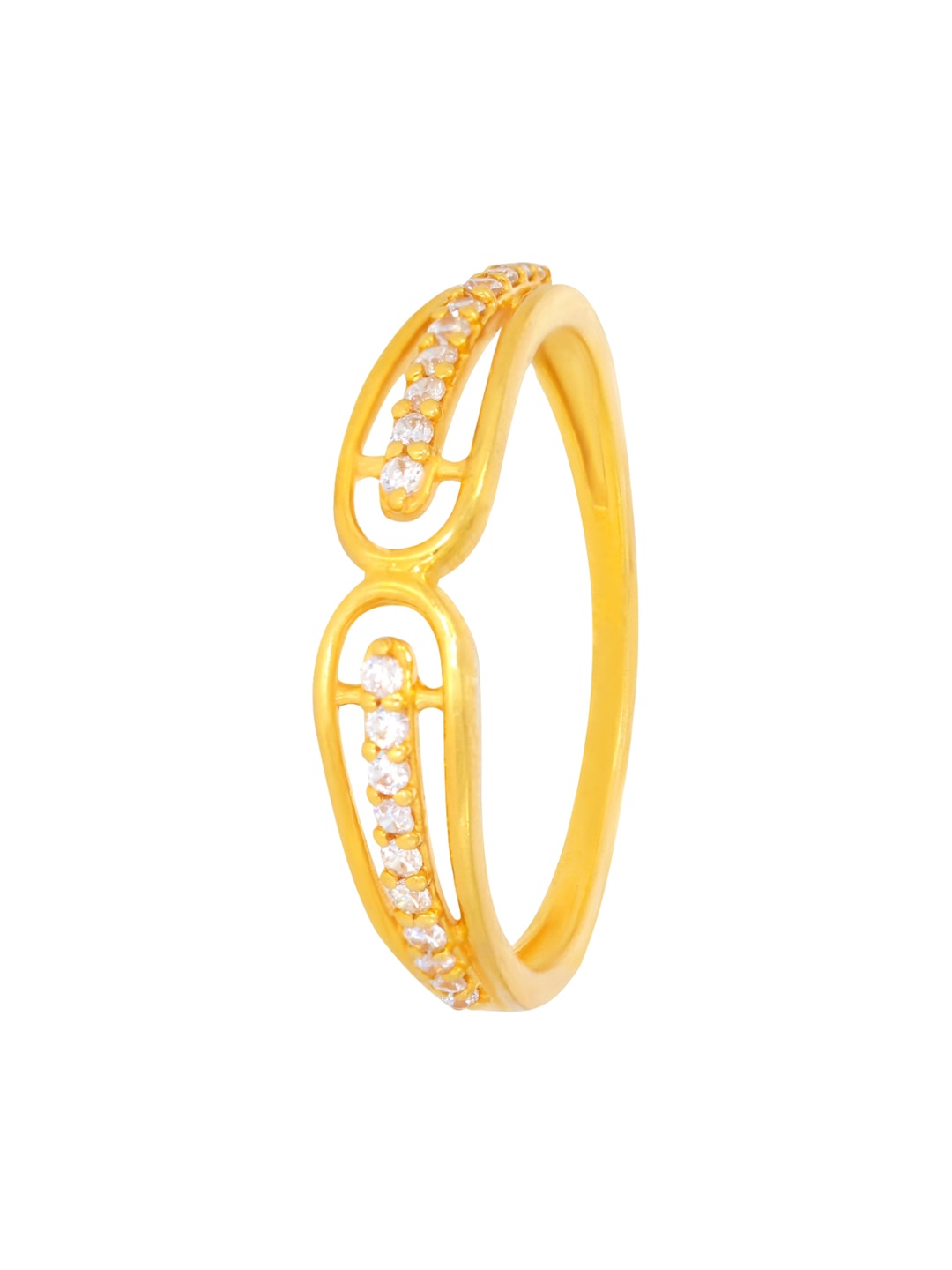 

BHIMA 22K Hallmark 916 Purity Yellow Gold Ring Round Stone Stud
