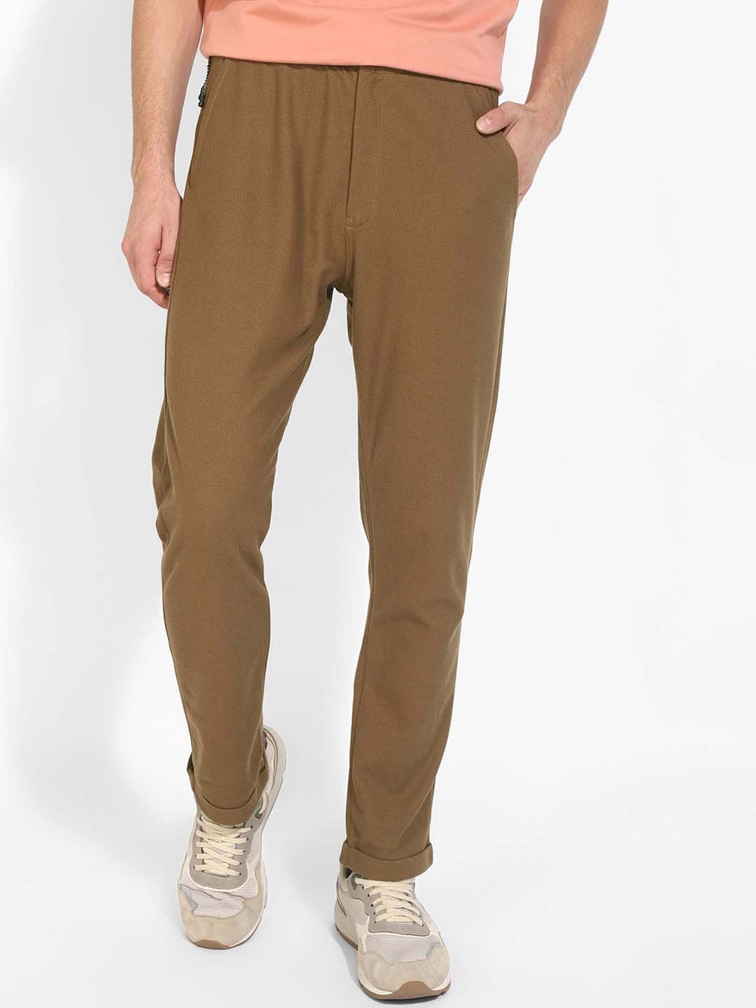 

PURPLEMANGO THE FRUIT OF FASHION Men Relaxed High-Rise Trousers, Brown