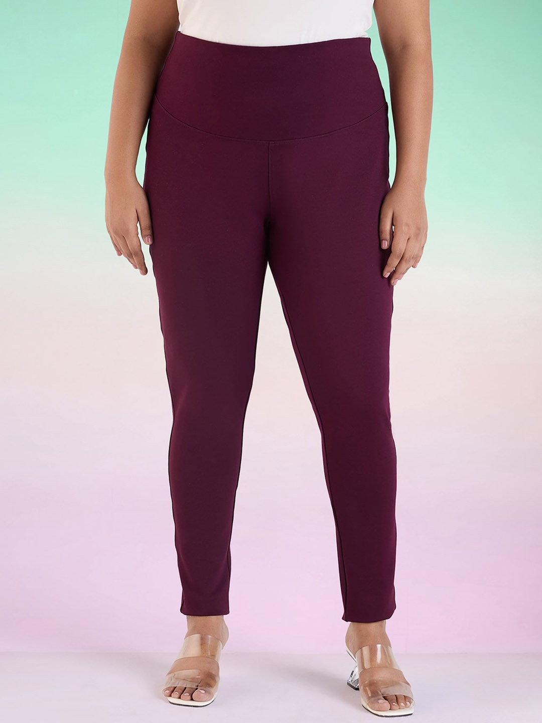 

Big Hello - The Plus Life Stretch Ankle-Length Leggings, Purple