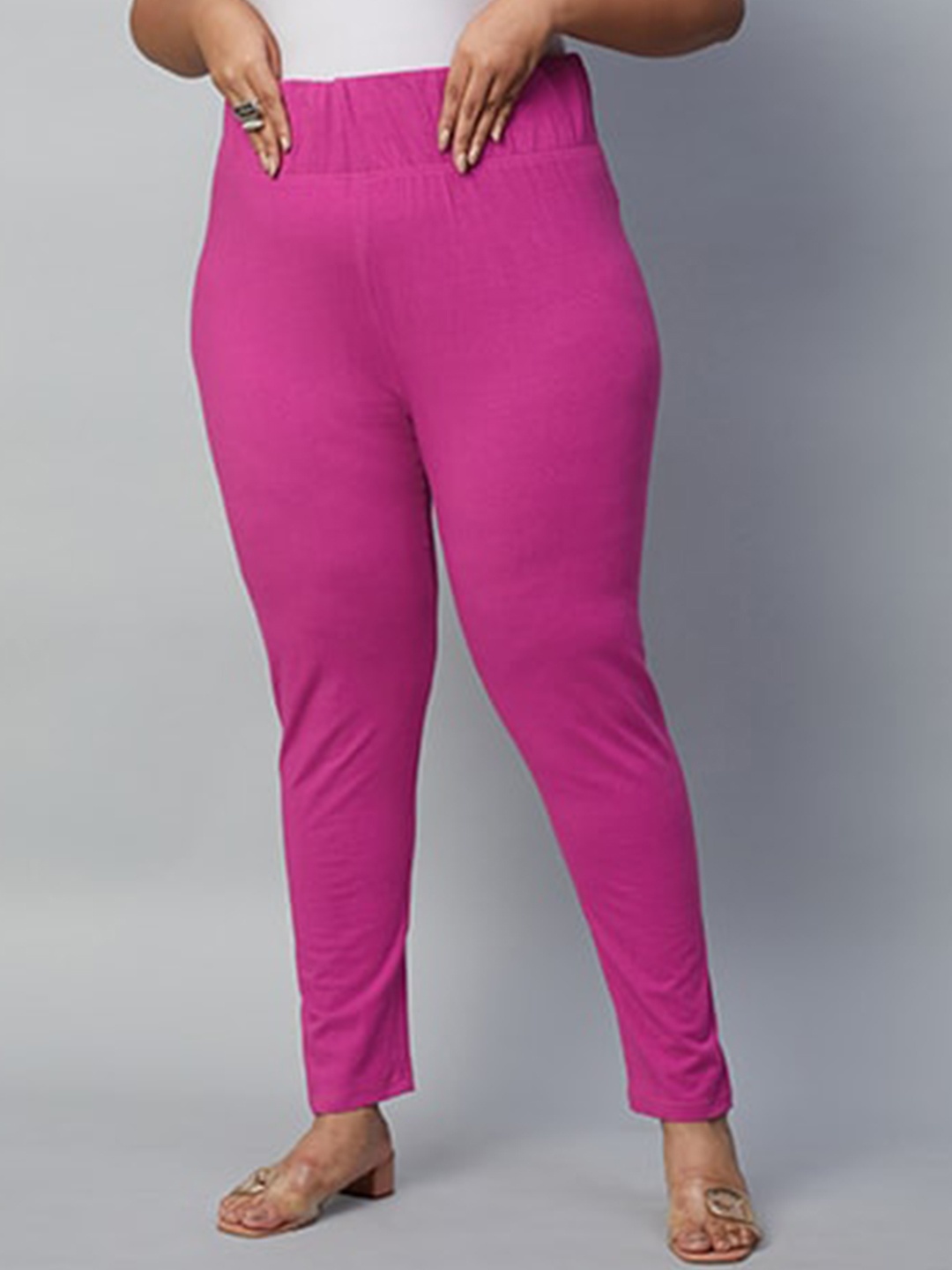 

Big Hello - The Plus Life Stretch Cotton Ankle-Length Leggings, Purple