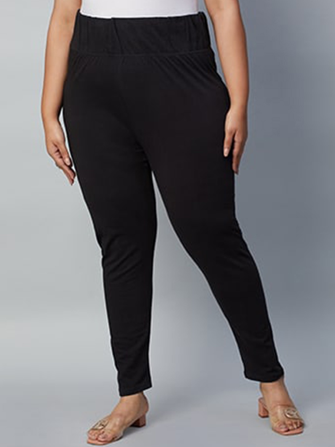 

Big Hello - The Plus Life Stretch Cotton Ankle-Length Leggings, Black