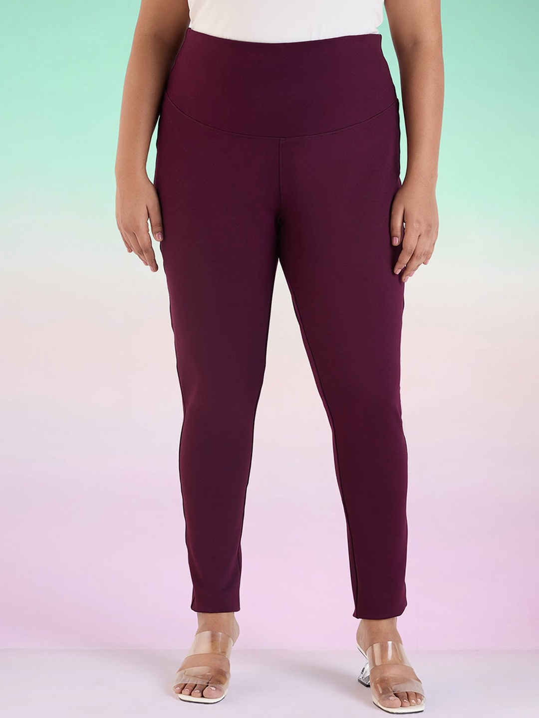 

Big Hello - The Plus Life Stretch Ankle-Length Leggings, Purple