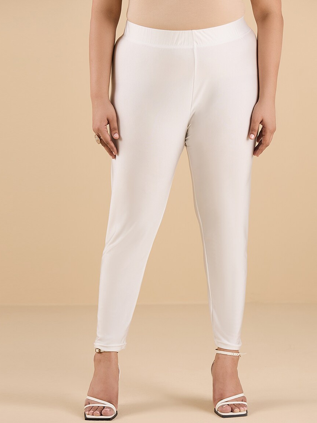

Big Hello - The Plus Life Stretch Cotton Ankle-Length Leggings, White
