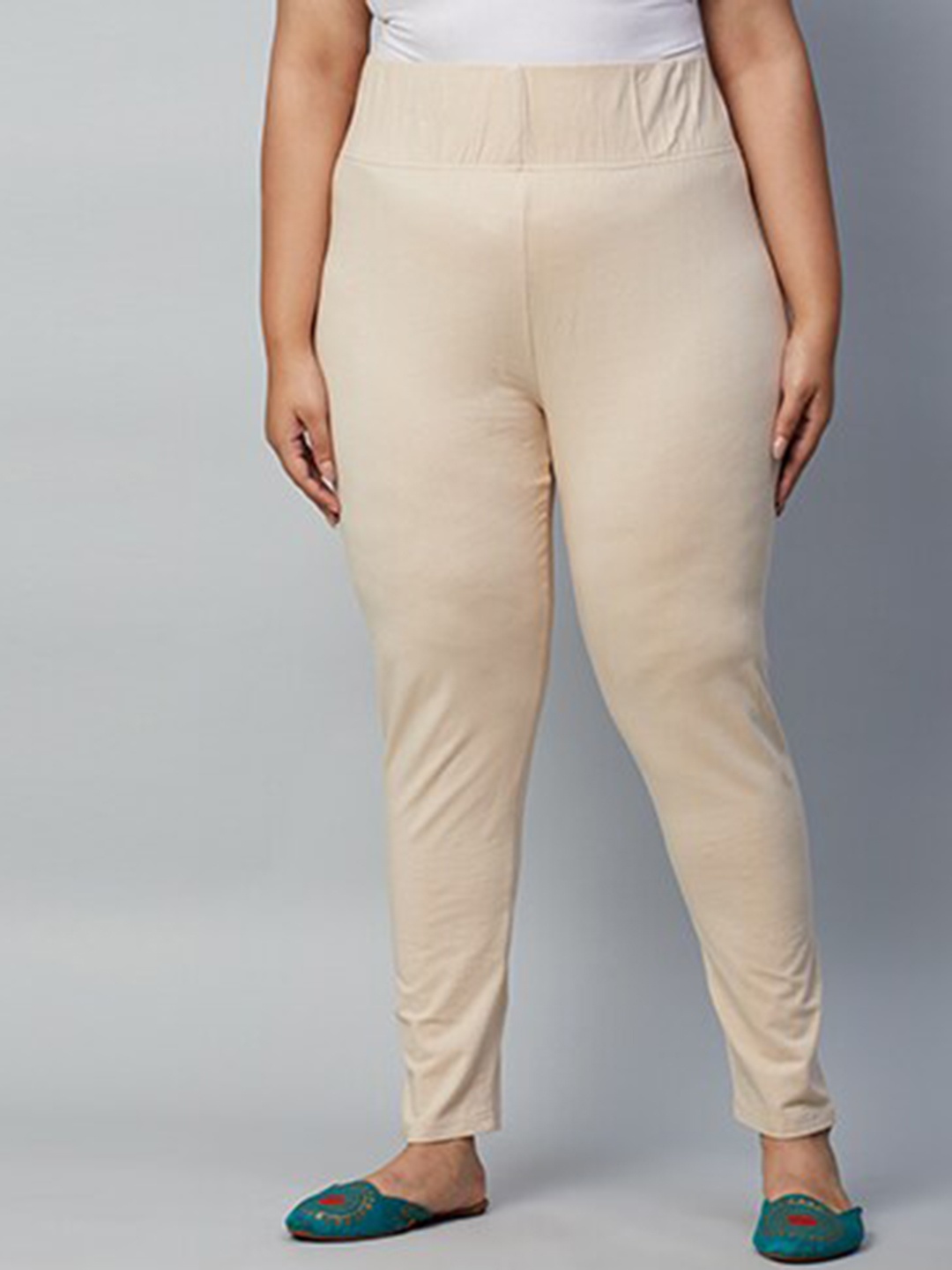 

Big Hello - The Plus Life Cotton Ankle-Length Leggings, Beige