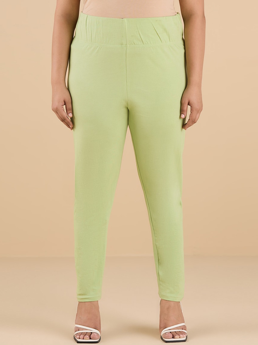 

Big Hello - The Plus Life Stretch Cotton Ankle-Length Leggings, Green