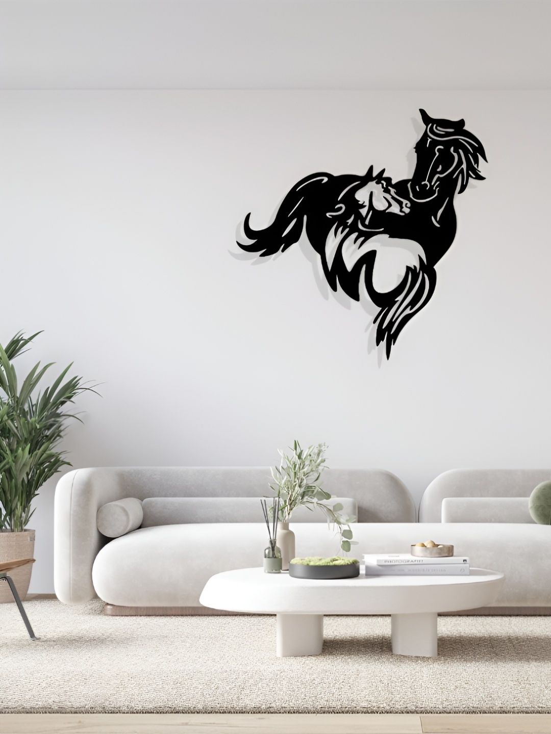 

ARTROOMS Black Metal Birds and Animals Wall Painting