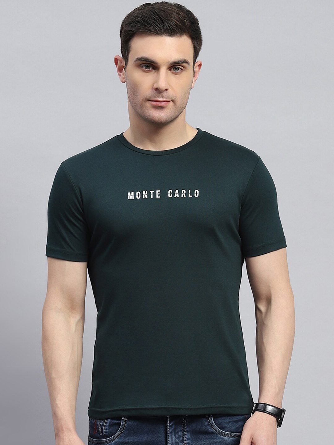 

Monte Carlo Round Neck Short Sleeves T-shirt, Green