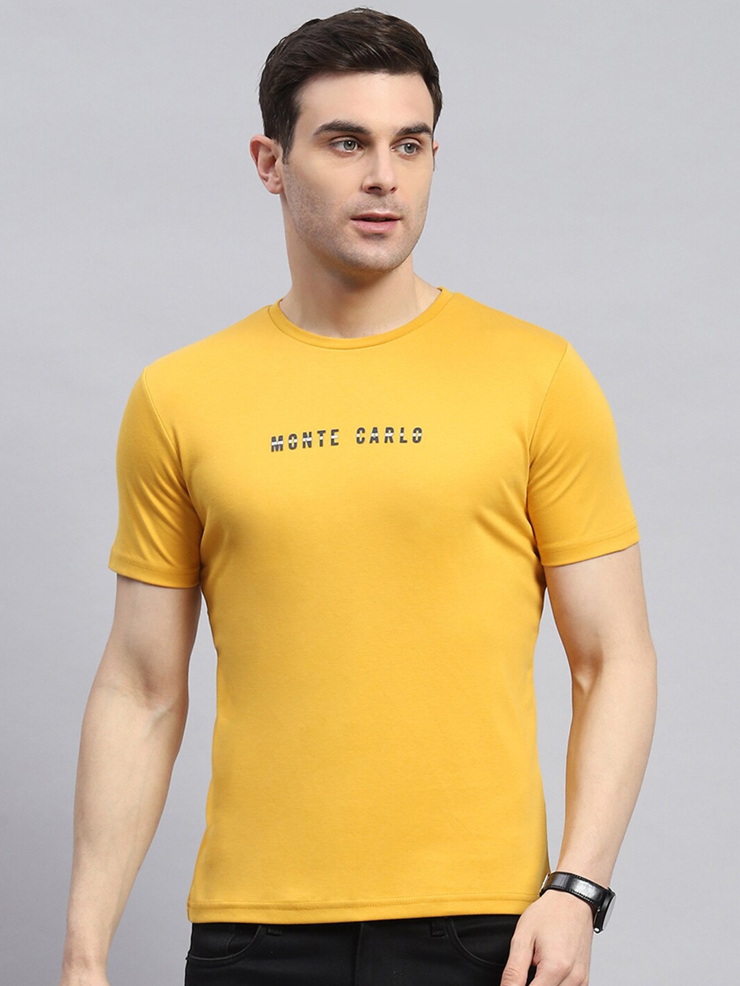 

Monte Carlo Round Neck Short Sleeves T-shirt, Yellow