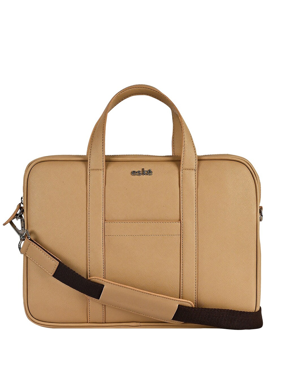 

Eske Mikel Vegan Leather Upto 13inch Laptop Messenger Briefcase, Beige