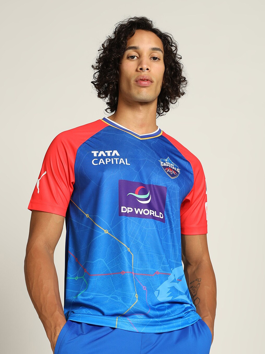 

Puma DC WPL 2024 Replica Printed Cricket Jersey T-shirt, Blue