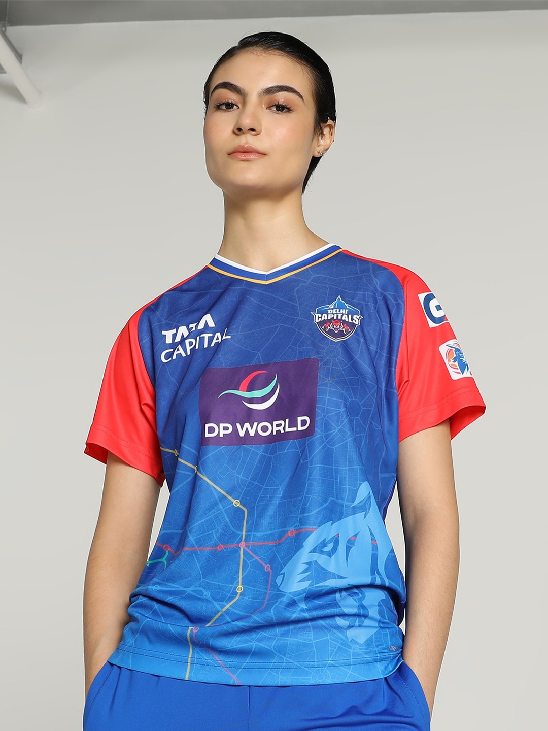 

Puma DC WPL Replica Printed Cricket Jersey T-shirt, Blue