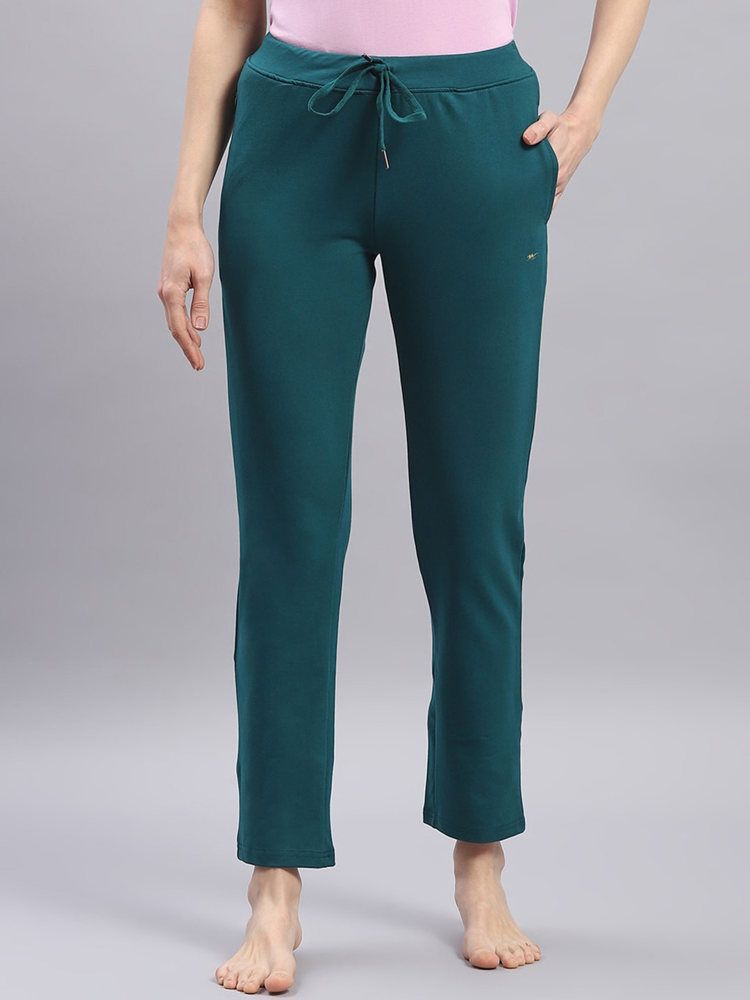 

Monte Carlo Women Solid Mid-Rise Lounge Pants, Teal