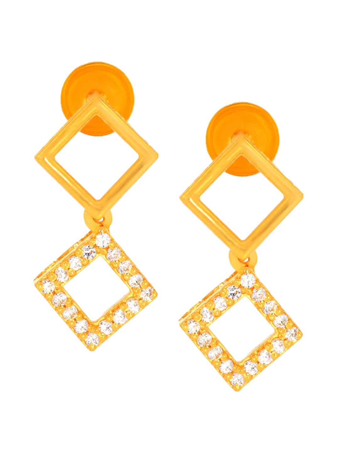 

BHIMA 22K Hallmark 916 Purity Yellow Gold Square Stone Drop