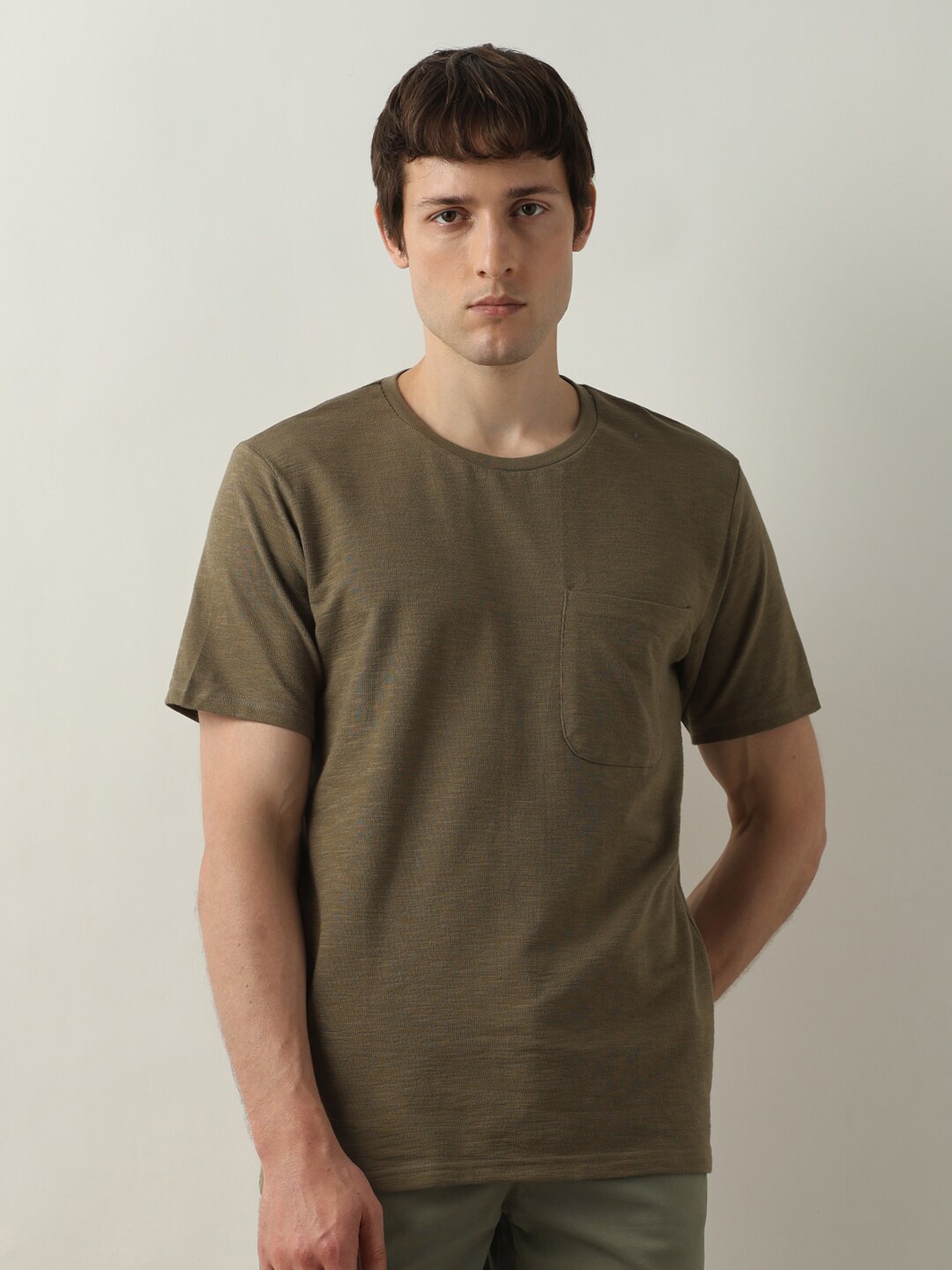 

SELECTED Round Neck Organic Cotton T-shirt, Green