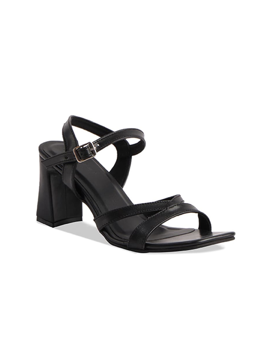 

ERIDANI Block Sandals with Buckles, Black