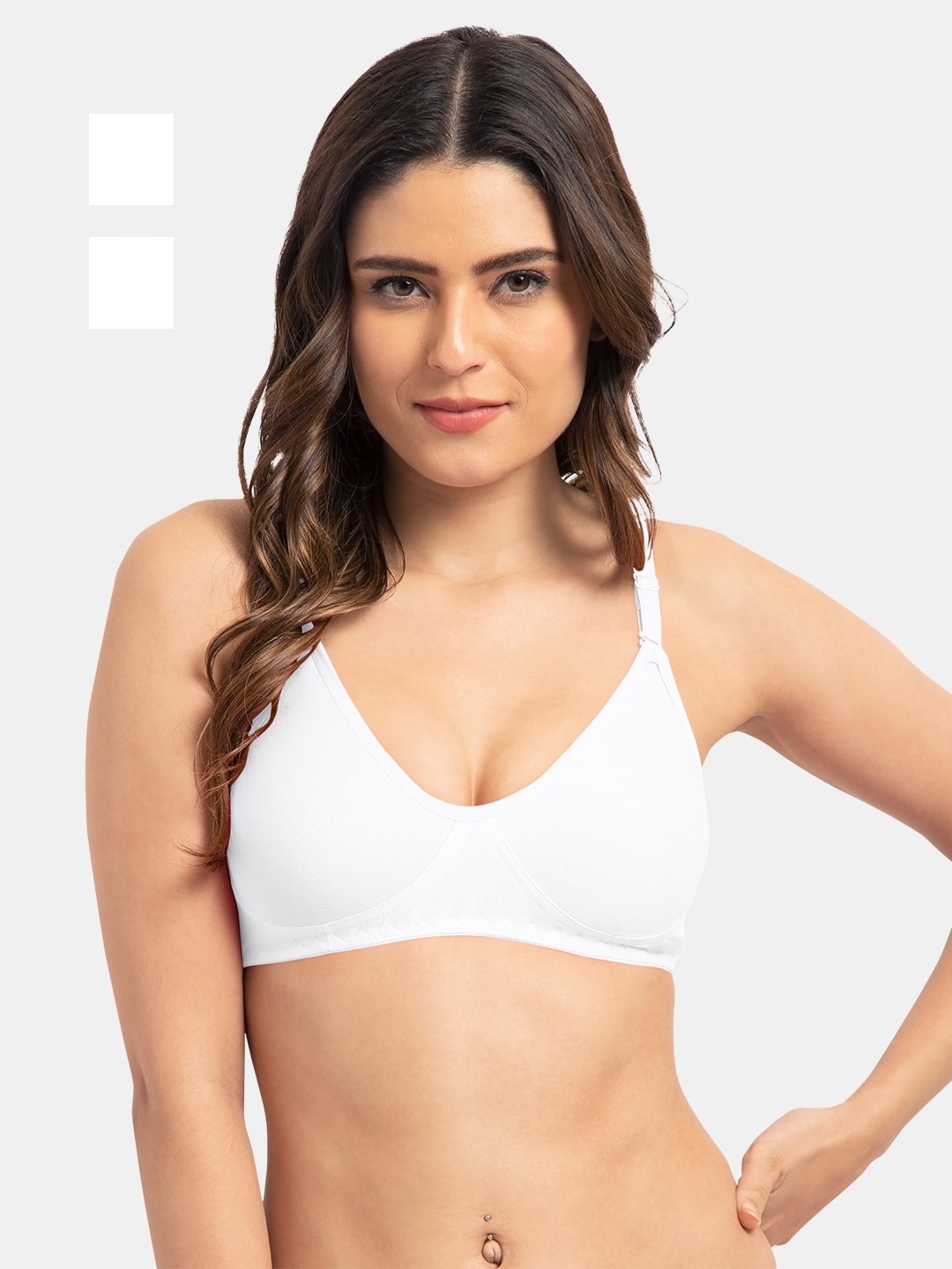 

Tweens Pack of 2 Non Padded Cotton T-shirt Bra Full Coverage, White