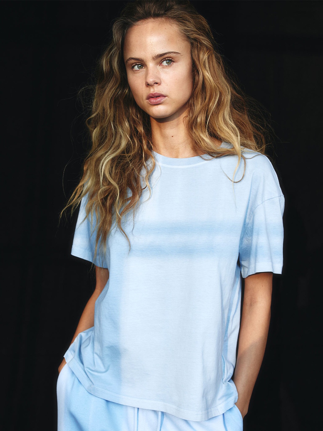 

H&M Pure Cotton Oversized T-shirt, Blue