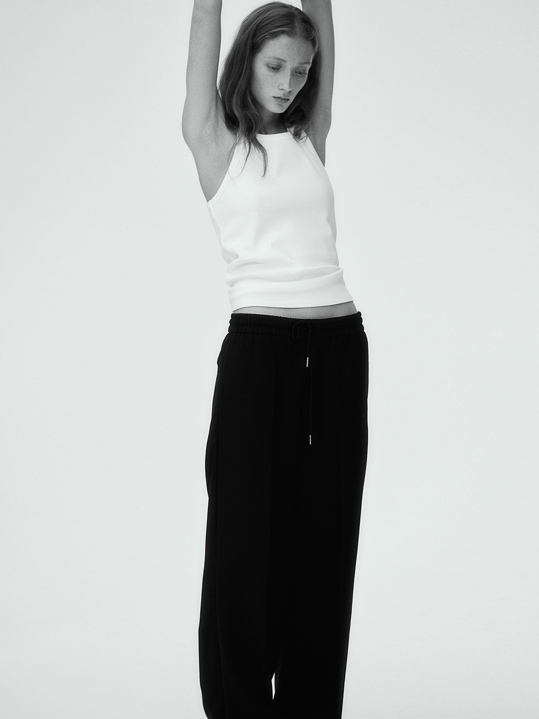 

H&M Wide Pull-On Trousers, Black